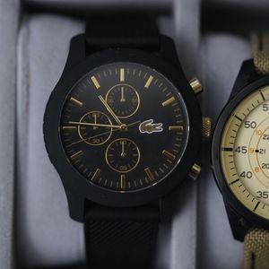 Lacoste 12. 12 Black Silicone Watch 43mm